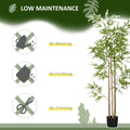 6Ft Artificial Bamboo Tree, Faux Decorative Plant In Nursery Pot For Indoor D Cor Green Plastic