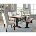 Natural Honey And Smokey Black Live Edge Bench Brown Dining Room Rectangular Contemporary,Modern Mahogany Wood