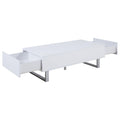 High Glossy White Storage Coffee Table White White Primary Living Space Contemporary,Modern Rectangular Drawers Coffee & End Tables Glossy Wood