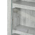 5 Tier Display Cabinet, Glass Display Case With 2 Doors And Adjustable Shelves, Wall Mounted, Grey Gray Glass