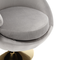 360 Degree Swivel Cuddle Barrel Accent Chairs, Round Armchairs With Wide Upholstered, Fluffy Fabric Chair For Living Room, Bedroom, Office, Waiting Rooms Gray Velvet