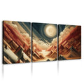 3 Panels Framed Abstract Wood Grain Boho Style Mountain & Forest Canvas Wall Art Decor,3 Pieces Mordern Canvas Decoration Painting For Office,Dining Room,Living Room, Bedroom Decor Ready To Hang