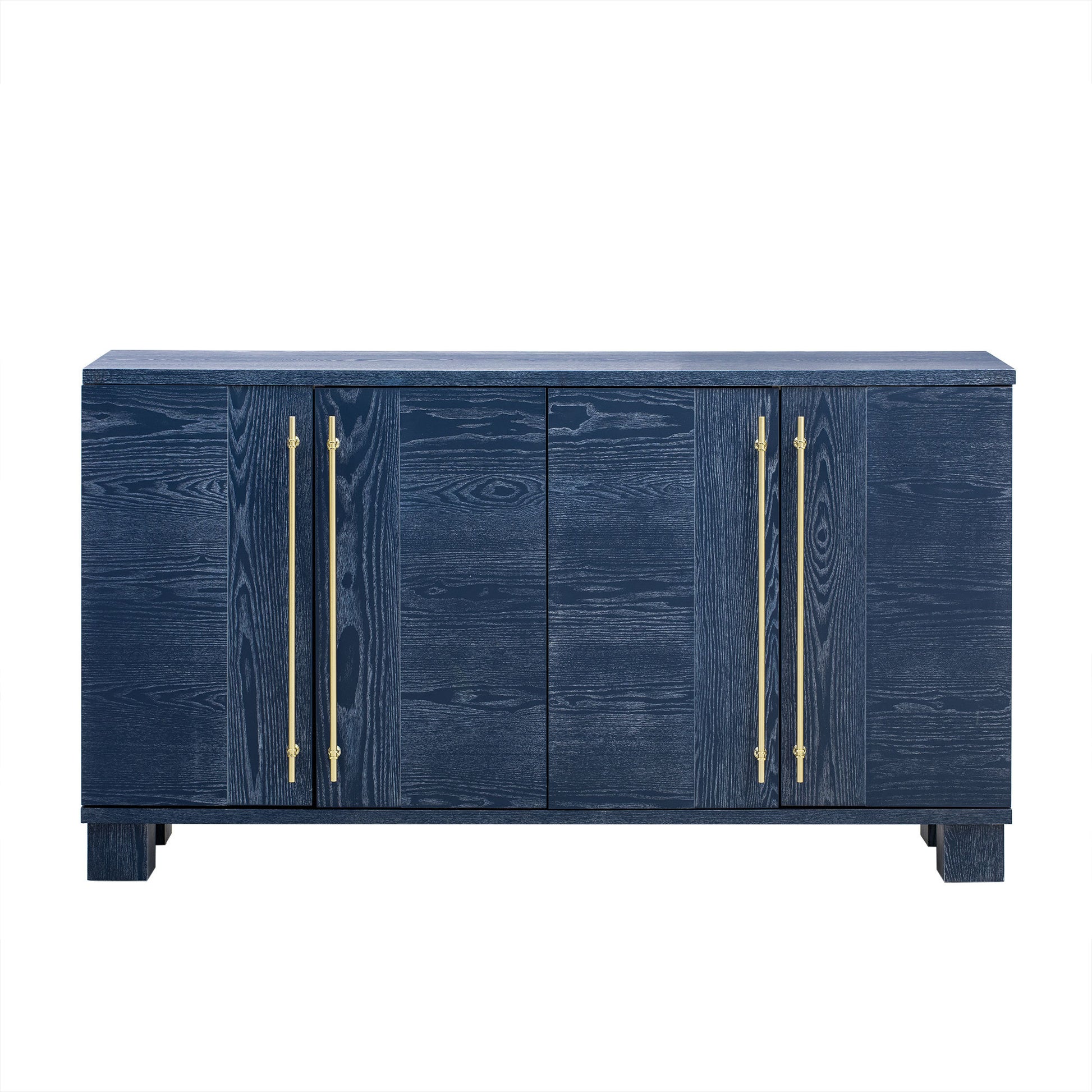 Wood Traditional Style Sideboard With Adjustable Shelves And Gold Handles For Kitchen, Dining Room And Living Room Antique Navy Antique Navy Mdf