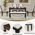 6 Piece Kitchen Dining Table Set, 62.7