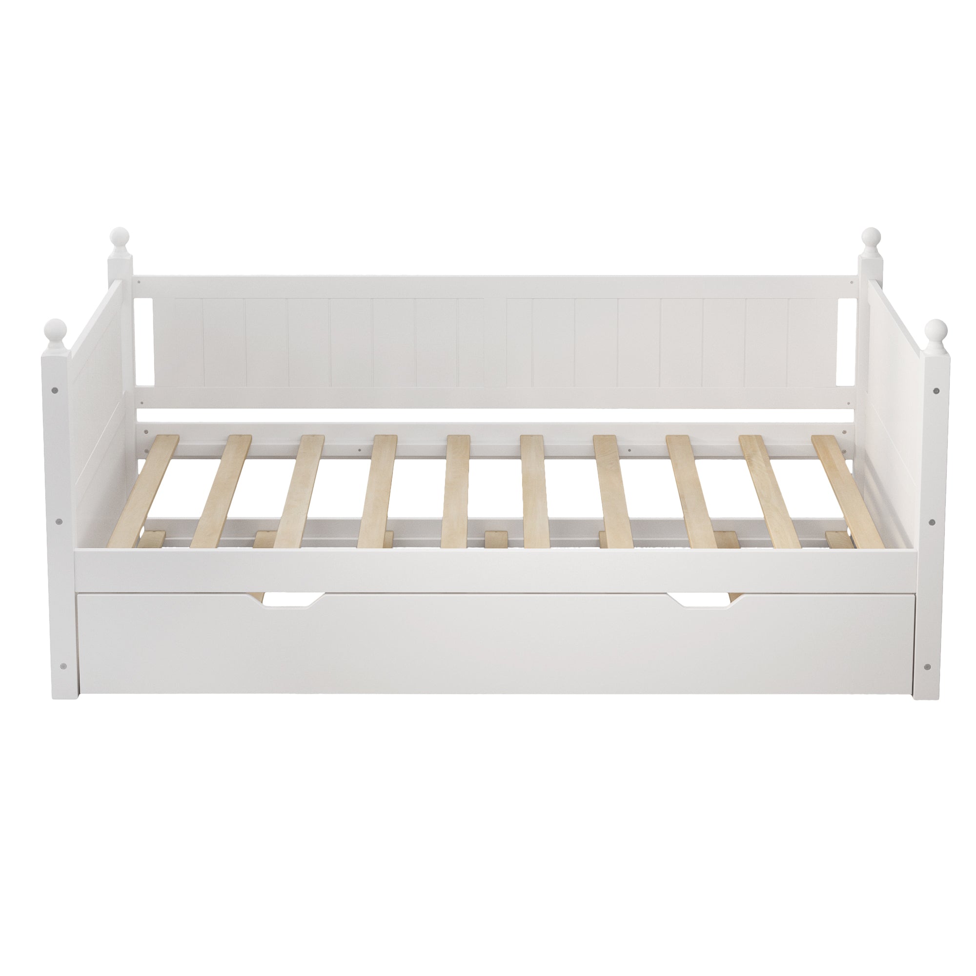 Twin Size Solid Wood Daybed with Trundle for Limited box spring not
