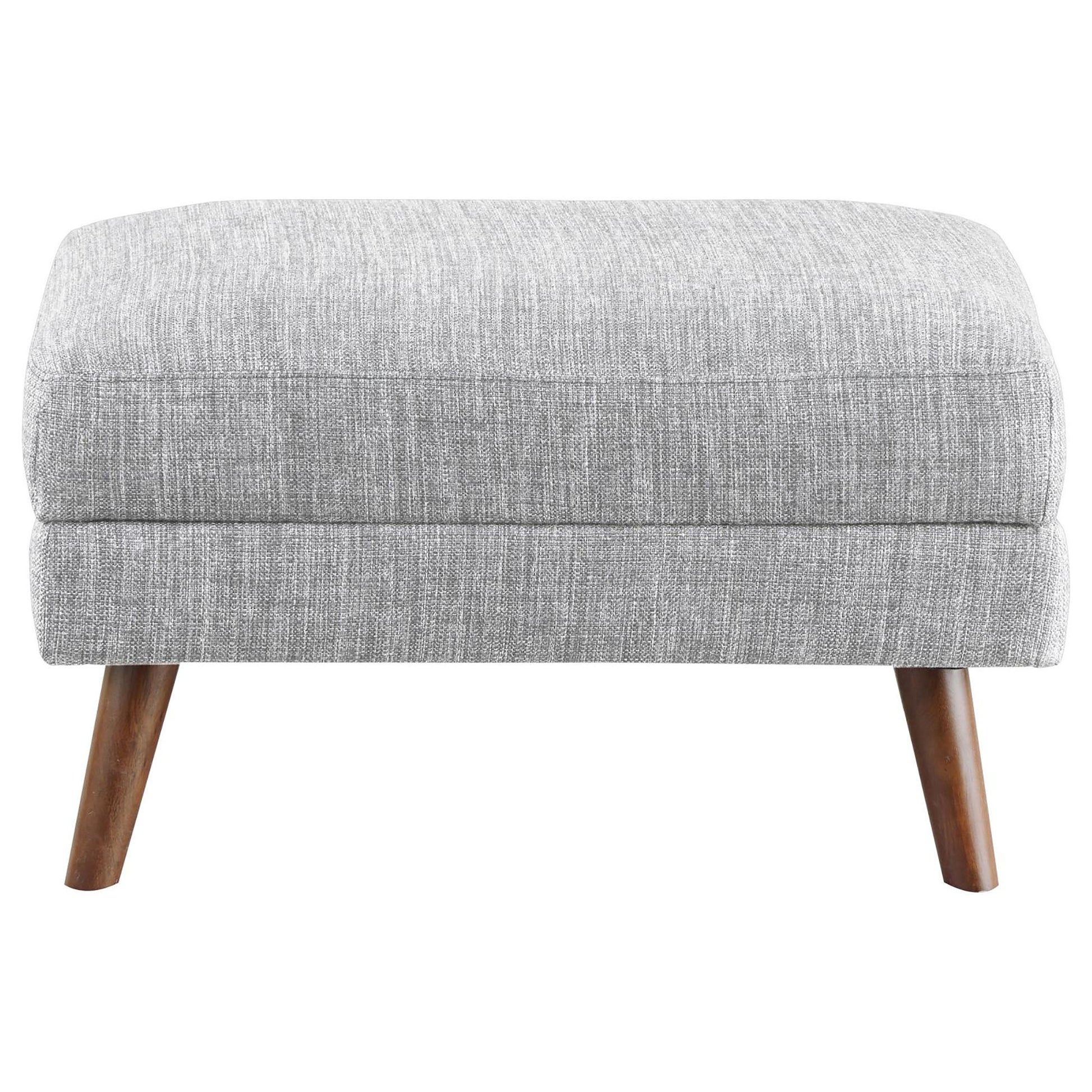 Grey Ottoman With Tapered Leg Grey Wood Primary Living Space Grey Solid Backless Contemporary,Modern Rubberwood Rectangle Armless Foam With Storage Upholstered