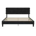 King Bed Frame With Headboard,Sturdy Platform Bed With Wooden Slats Support,No Box Spring,Mattress Foundation,Easy Assembly Dark Grey Dark Grey Wood
