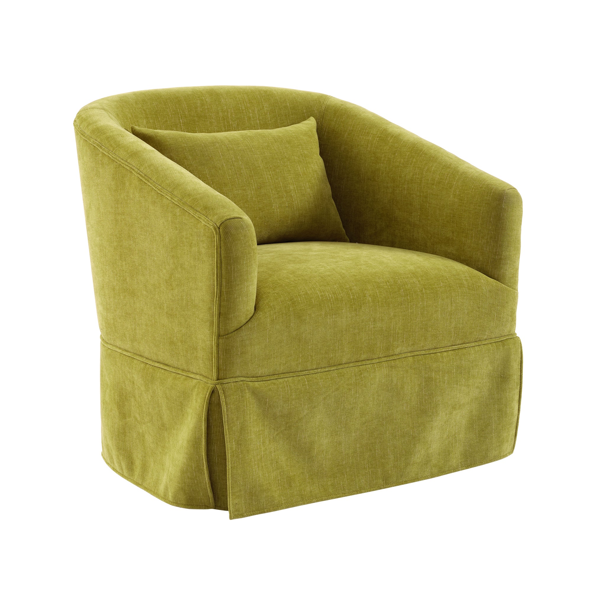 360 degree Swivel Accent Armchair Linen Blend FRUIT olive green-upholstered