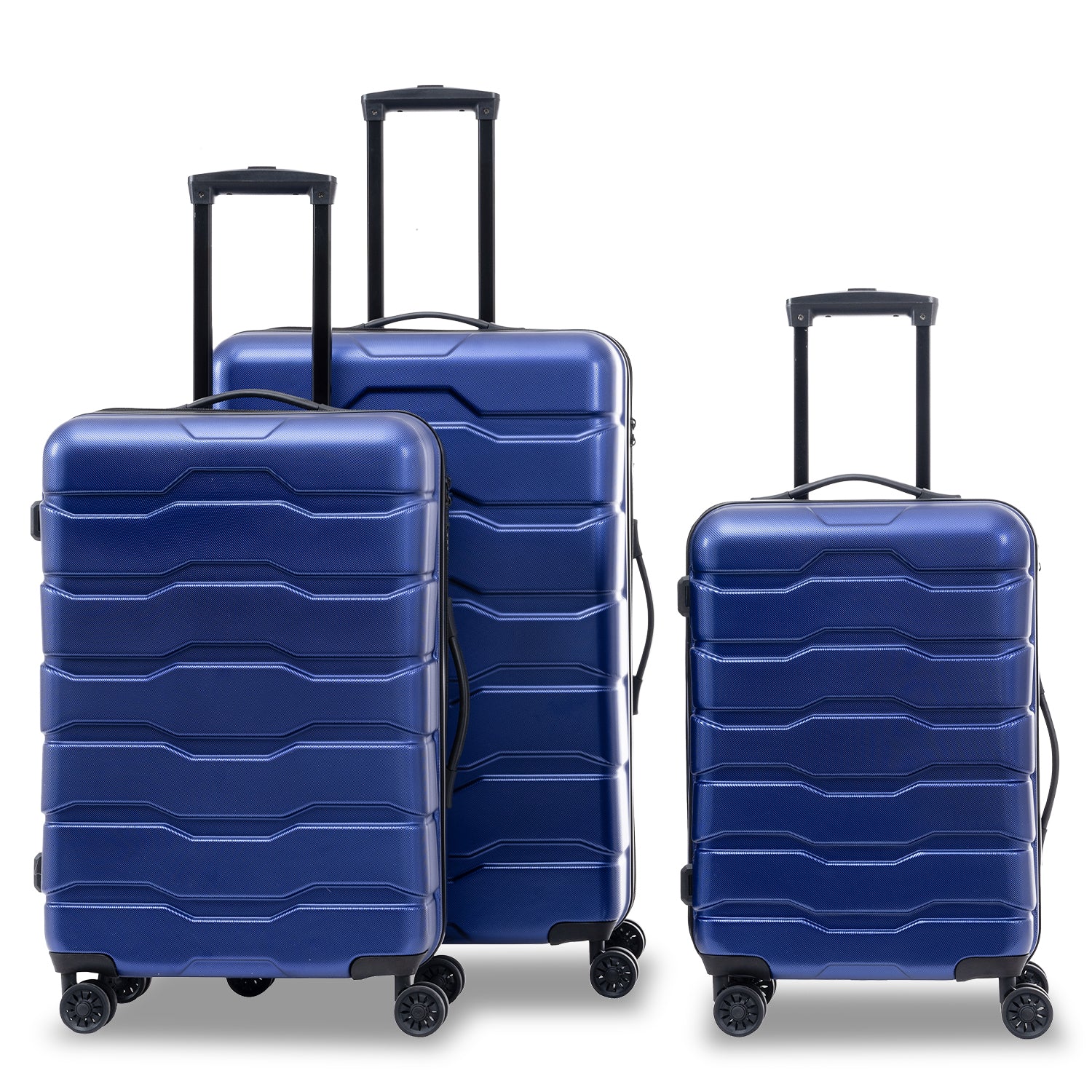 Luggage Sets Abs Pc Hardshell 3Pcs Clearance Luggage Hardside Lightweight Durable Suitcase Sets Spinner Wheels Suitcase With Tsa Lock 20 24 28 , Blue Blue Abs Pc