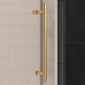 56'' 60'' W x 76'' H Single Sliding Frameless Shower brushed gold-stainless steel