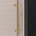 50'' 54'' W x 76'' H Single Sliding Frameless Shower brushed gold-stainless steel