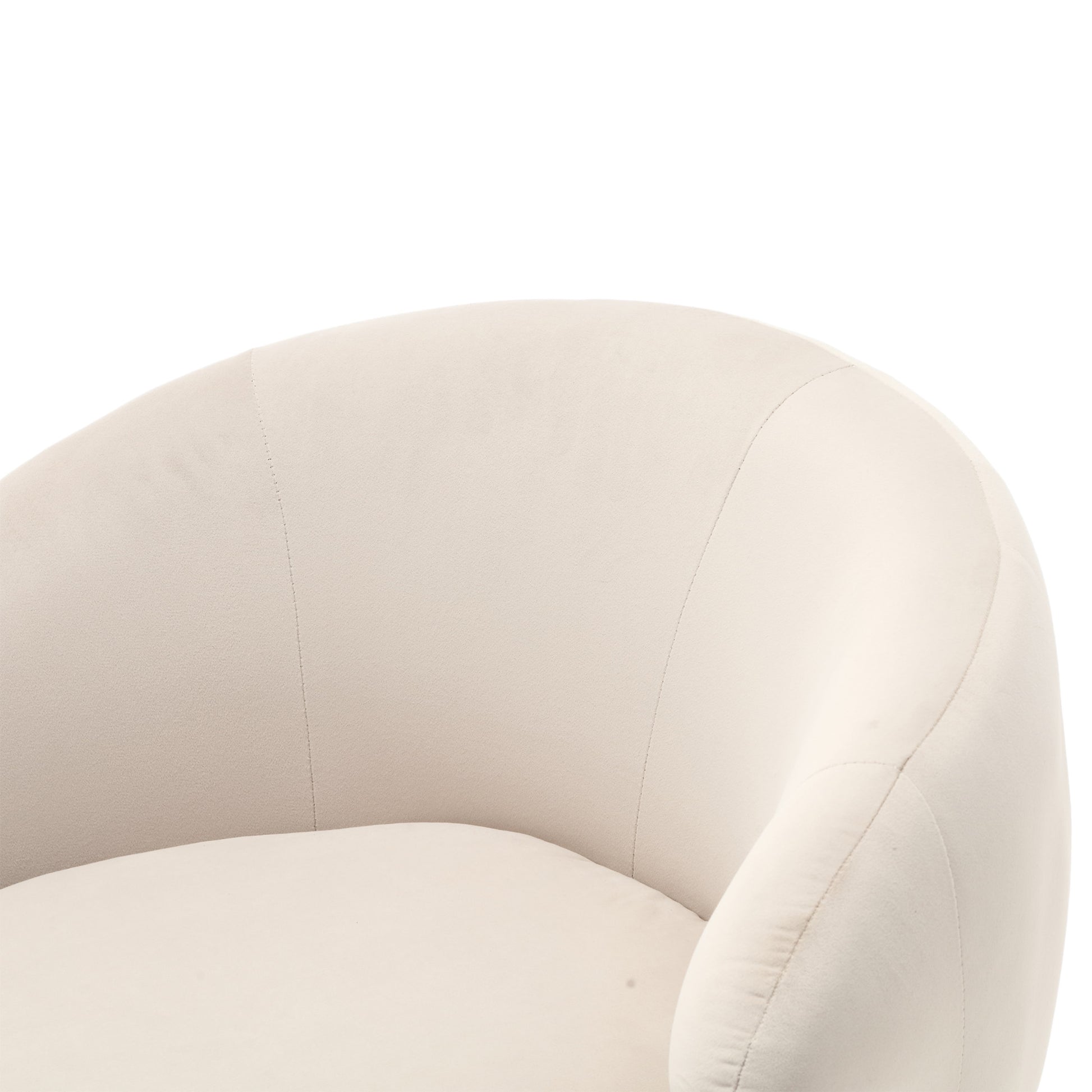 360 Degree Swivel Cuddle Barrel Accent Chairs, Round Armchairs With Wide Upholstered, Fluffy Fabric Chair For Living Room, Bedroom, Office, Waiting Rooms Beige Velvet