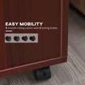 Mobile Storage Cabinet Organizer With Drawer And Cabinet, Printer Stand With Castors, Brown Brown Particle Board