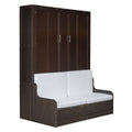 Queen Size Murphy Bed Wall Bed With Cushion,Espresso Queen Espresso Mdf Lvl