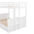 Wood Twin Over Full Bunk Bed With Hydraulic Lift Up Storage, White Box Spring Not Required White Wood Solid Wood Mdf