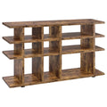 Antique Nutmeg 3 Tier Open Back Bookcase 3 Brown Etagere Horizontal Primary Living Space Open Back Wood Rustic Wood