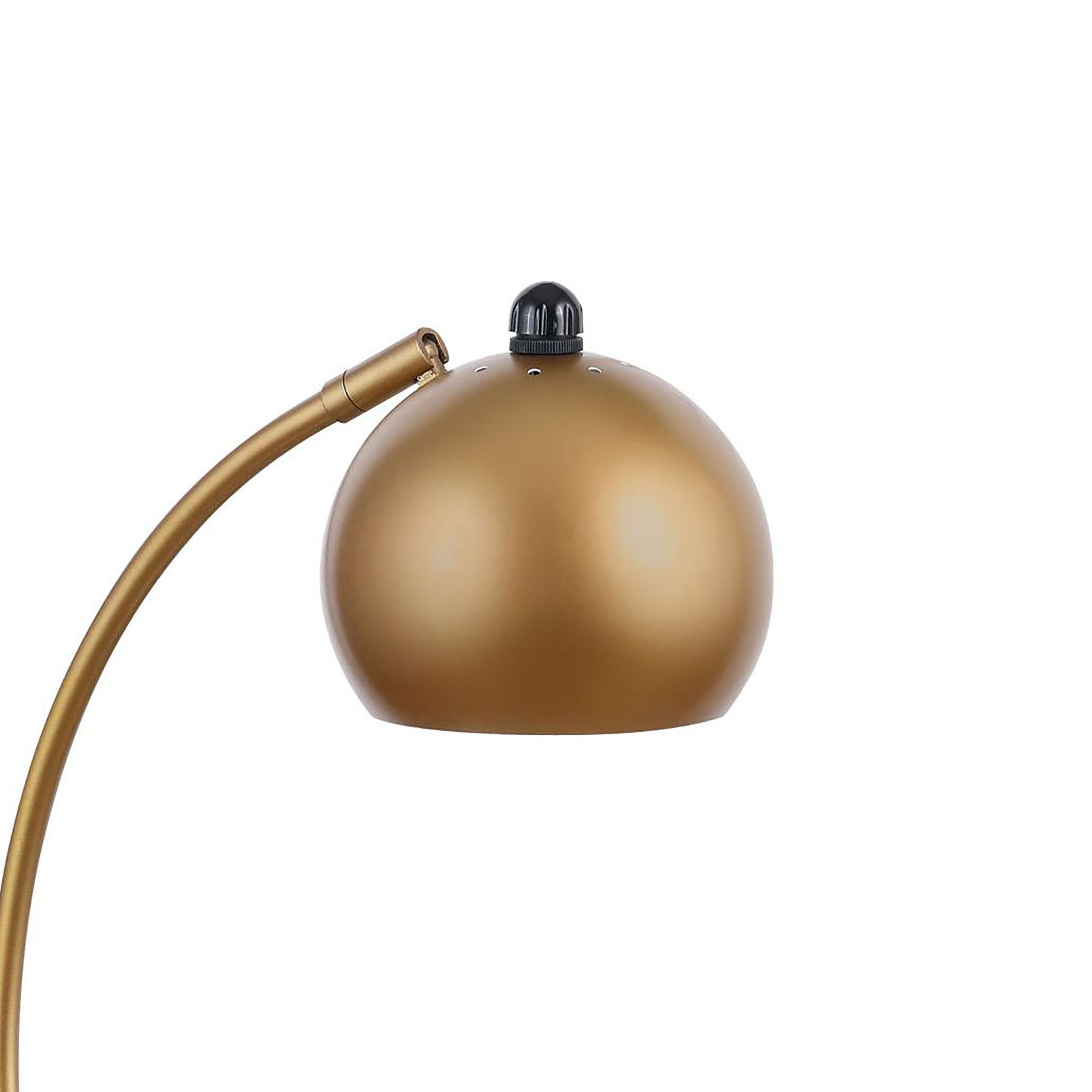 Gold Dome Shade Table Lamp With Curved Neck Gold Table&Floor Lamps Contemporary,Modern Study Metal