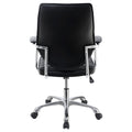 Black And Chrome Height Adjustable Swivel Office Chair Black Office Spot Clean Contemporary,Modern Office Chairs Foam Casters Upholstered