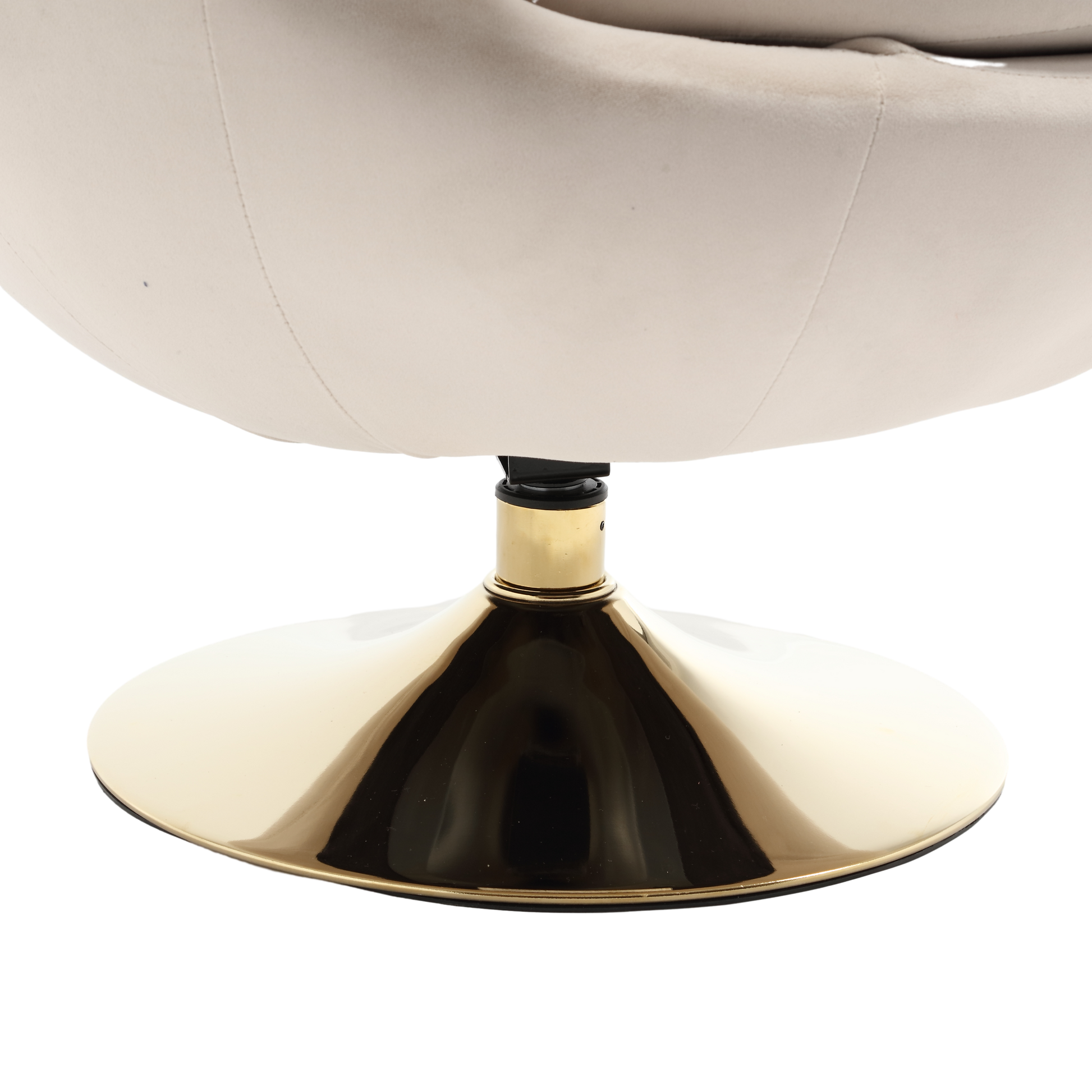 360 Degree Swivel Cuddle Barrel Accent Chairs, Round Armchairs With Wide Upholstered, Fluffy Fabric Chair For Living Room, Bedroom, Office, Waiting Rooms Beige Velvet