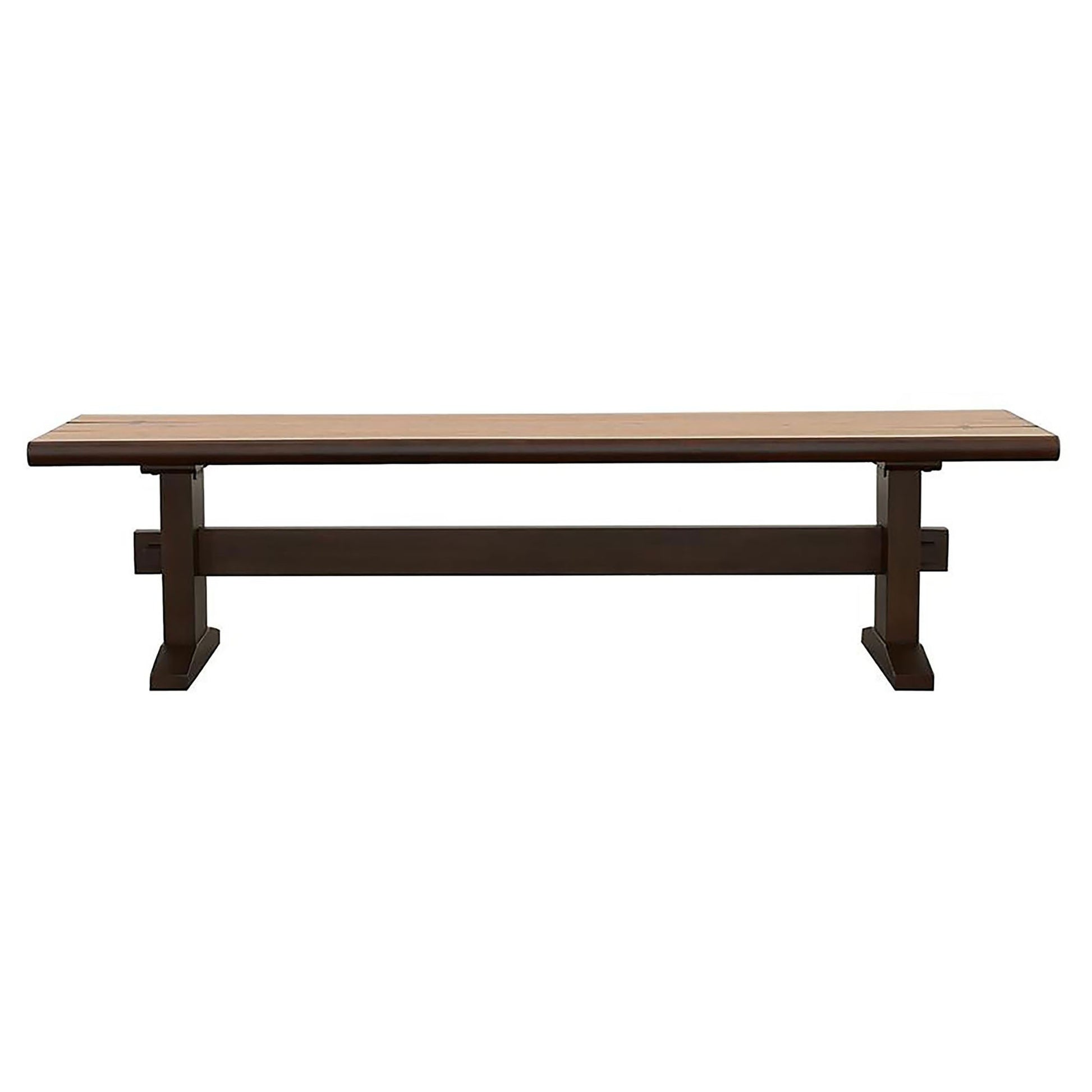 Natural Honey And Smokey Black Live Edge Bench Brown Dining Room Rectangular Contemporary,Modern Mahogany Wood