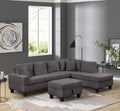 Cozy Modern Style Recliner Sectional Sofa Made With Wood In Gray Gray Velvet Wood Primary Living Space Soft Contemporary,Modern Solid Wood Mdf Wood 6 Seat