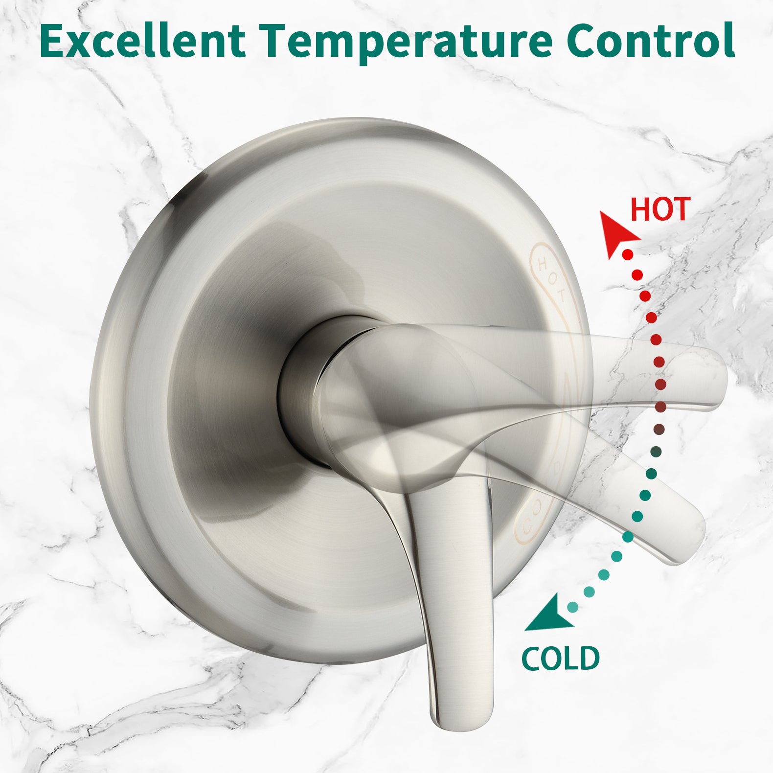 Drill Free Stainless Steel Slide Bar Combo Rain Showerhead 7 Setting Hand, Dual Shower Head Spa System With Tup Spout Rough In Valve Included Brushed Nickel Abs