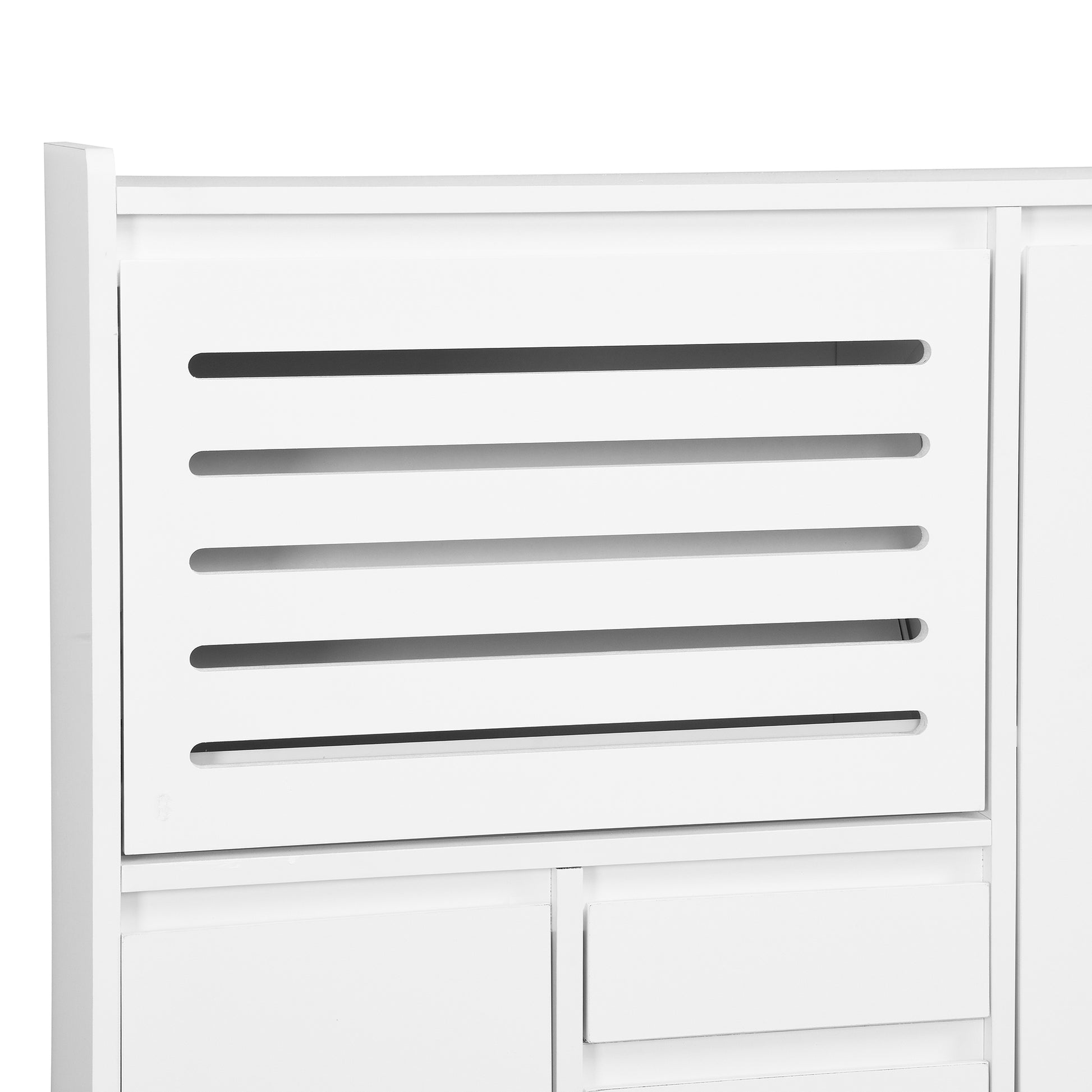 Multi Functional Shoe Cabinet With Wall Cabinet, Space Saving Design Foyer Cabinet With 2 Flip Drawers, Versatile Side Cabinet For Hallway, White White Primary Living Space Particle Board