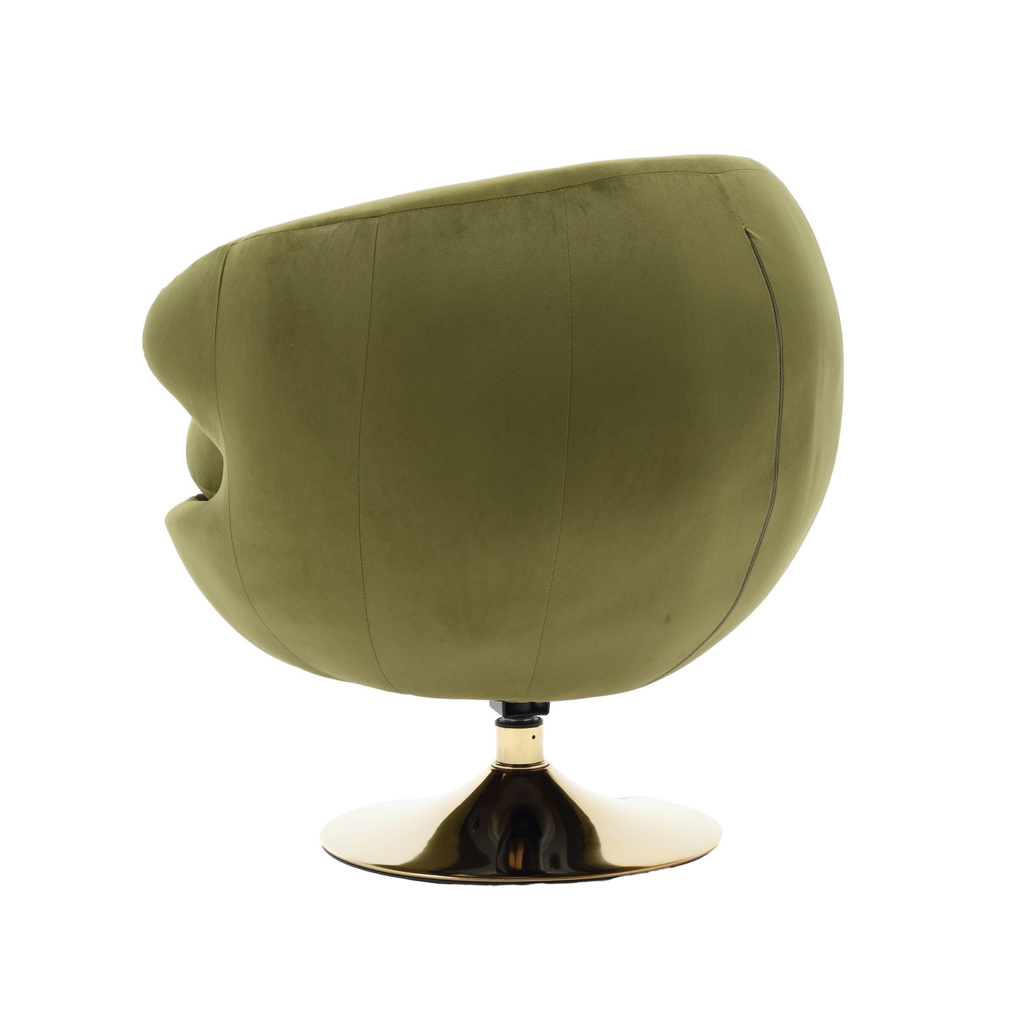 360 Degree Swivel Cuddle Barrel Accent Chairs, Round olive green-velvet