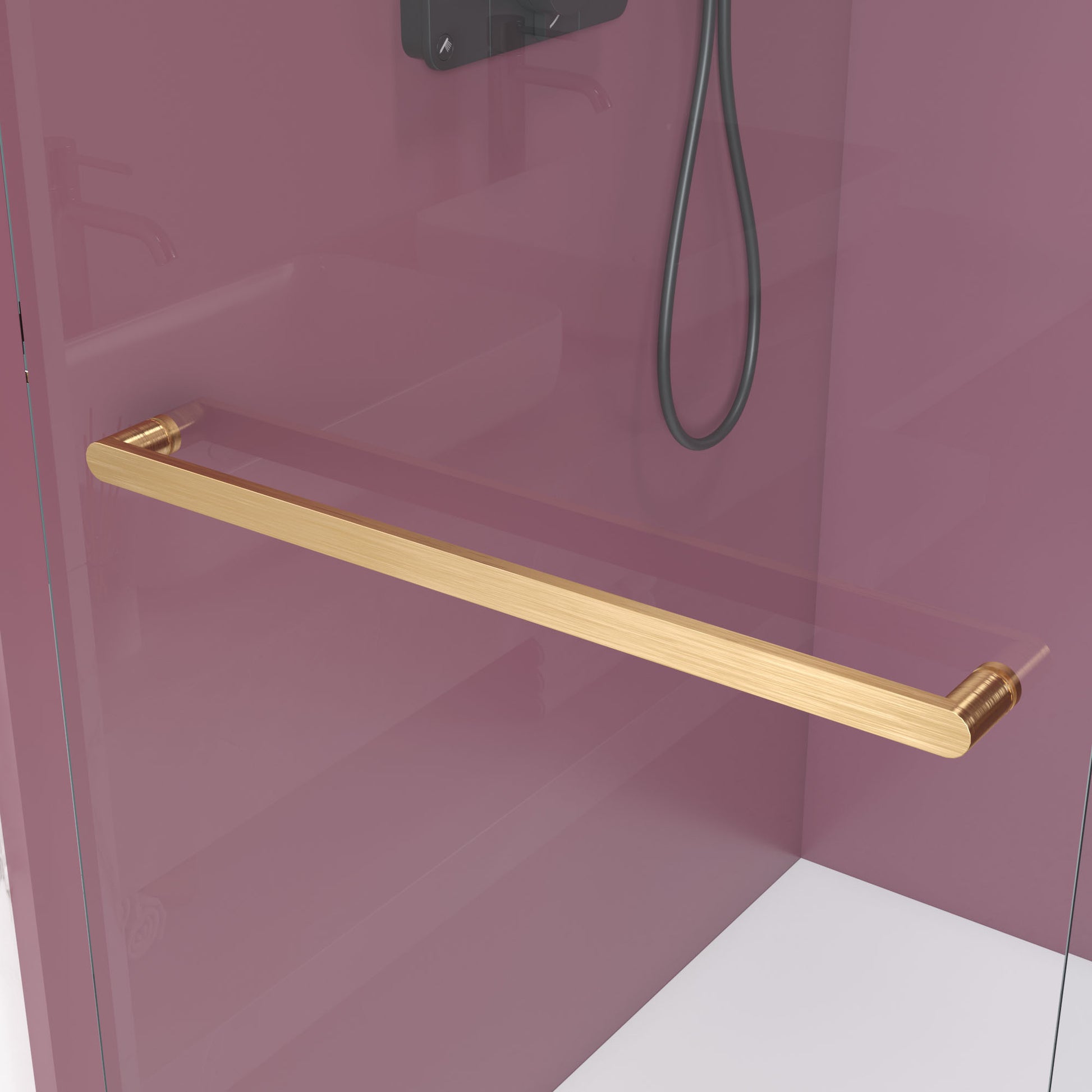 62'' 66'' W x 76'' H Double Sliding Frameless Shower brushed gold-stainless steel