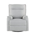 360 Degree Swivel Upholstered Manual Recliner Chair Theater Recliner Sofa Nursery Glider Rocker For Living Room, Grey Grey Foam Linen