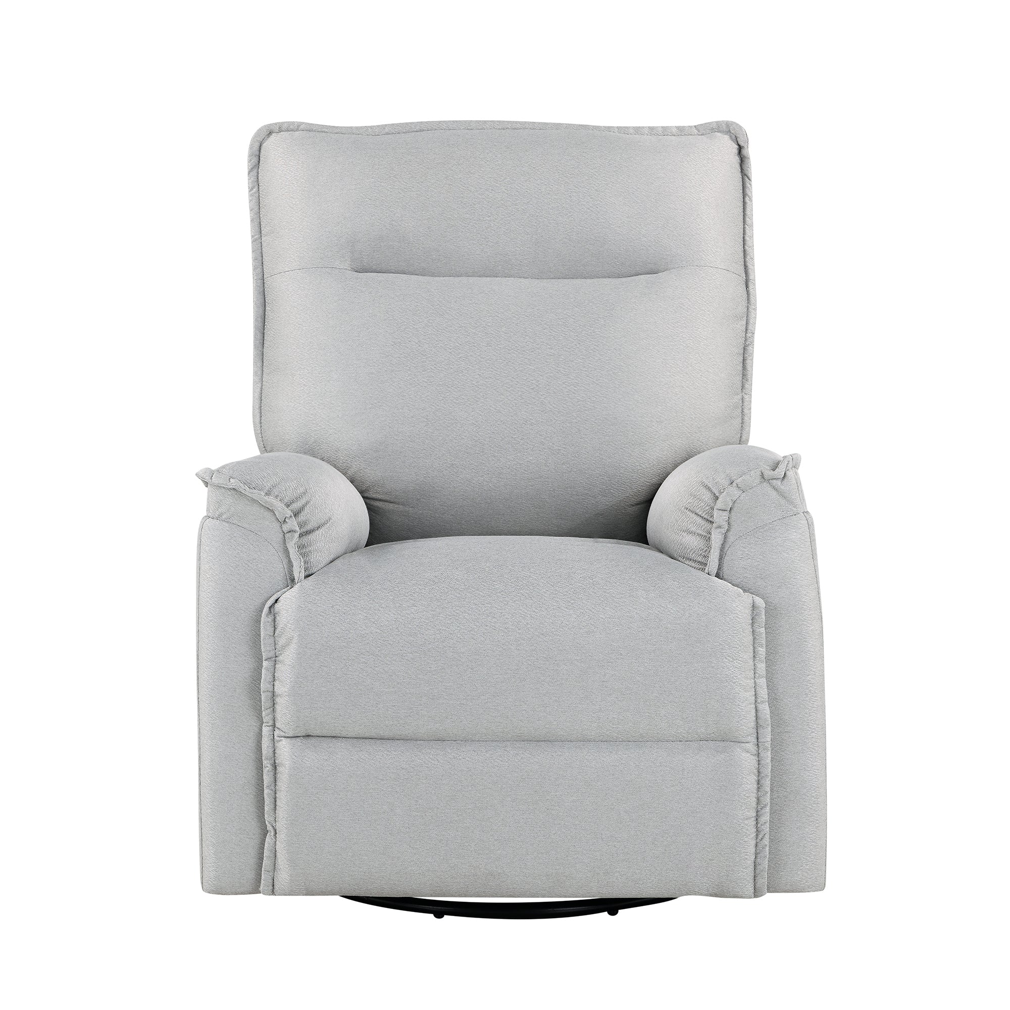 360 Degree Swivel Upholstered Manual Recliner Chair grey-foam-linen
