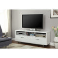 White 60 Inch Drawer Storage Tv Console White Primary Living Space 60 Inches 60 69 Inches Contemporary,Modern 65 Inches Wood