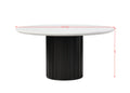 Jaramillo Round Dining Table, Engineering Marble Top & Black Finish Dn02141 Black Wood