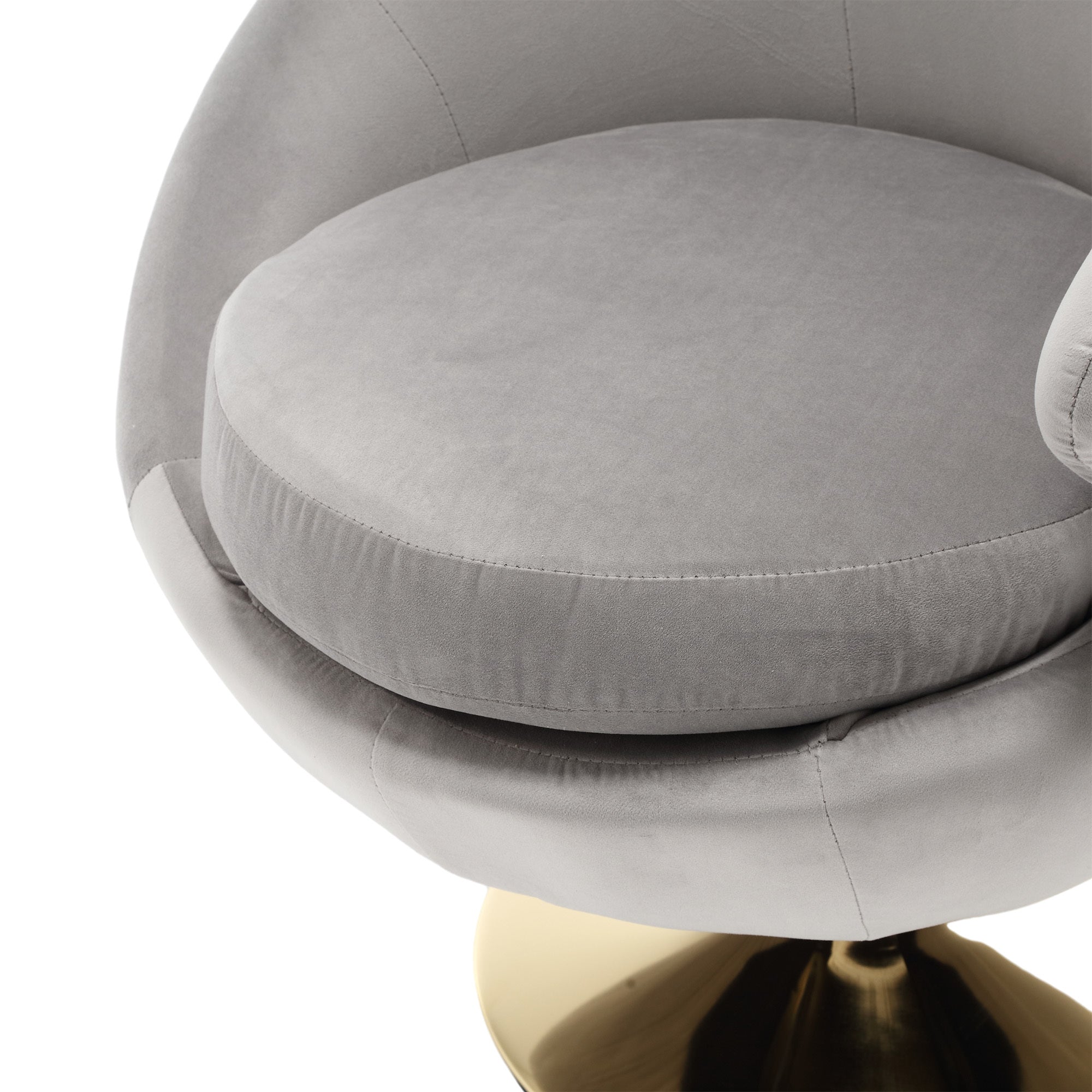 360 Degree Swivel Cuddle Barrel Accent Chairs, Round gray-velvet