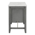 3 Piece Counter Height Dining Table Set With Built In Storage Shelves, One Faux Marble Top Dining Table And 2 Counter Chairs With Footrest,Grey Grey Mdf