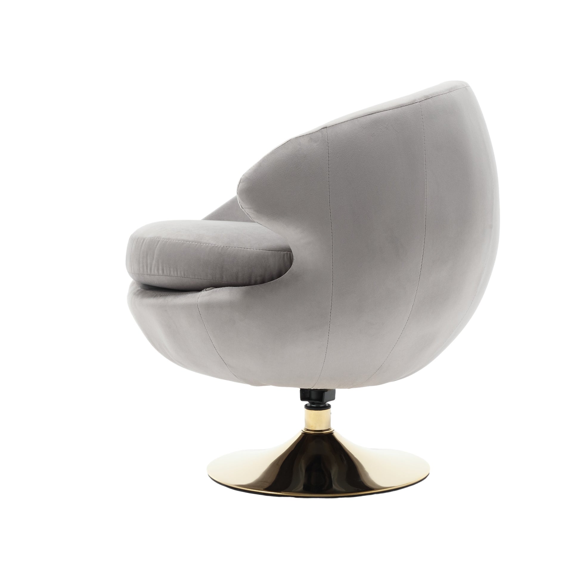 360 Degree Swivel Cuddle Barrel Accent Chairs, Round Armchairs With Wide Upholstered, Fluffy Fabric Chair For Living Room, Bedroom, Office, Waiting Rooms Gray Velvet