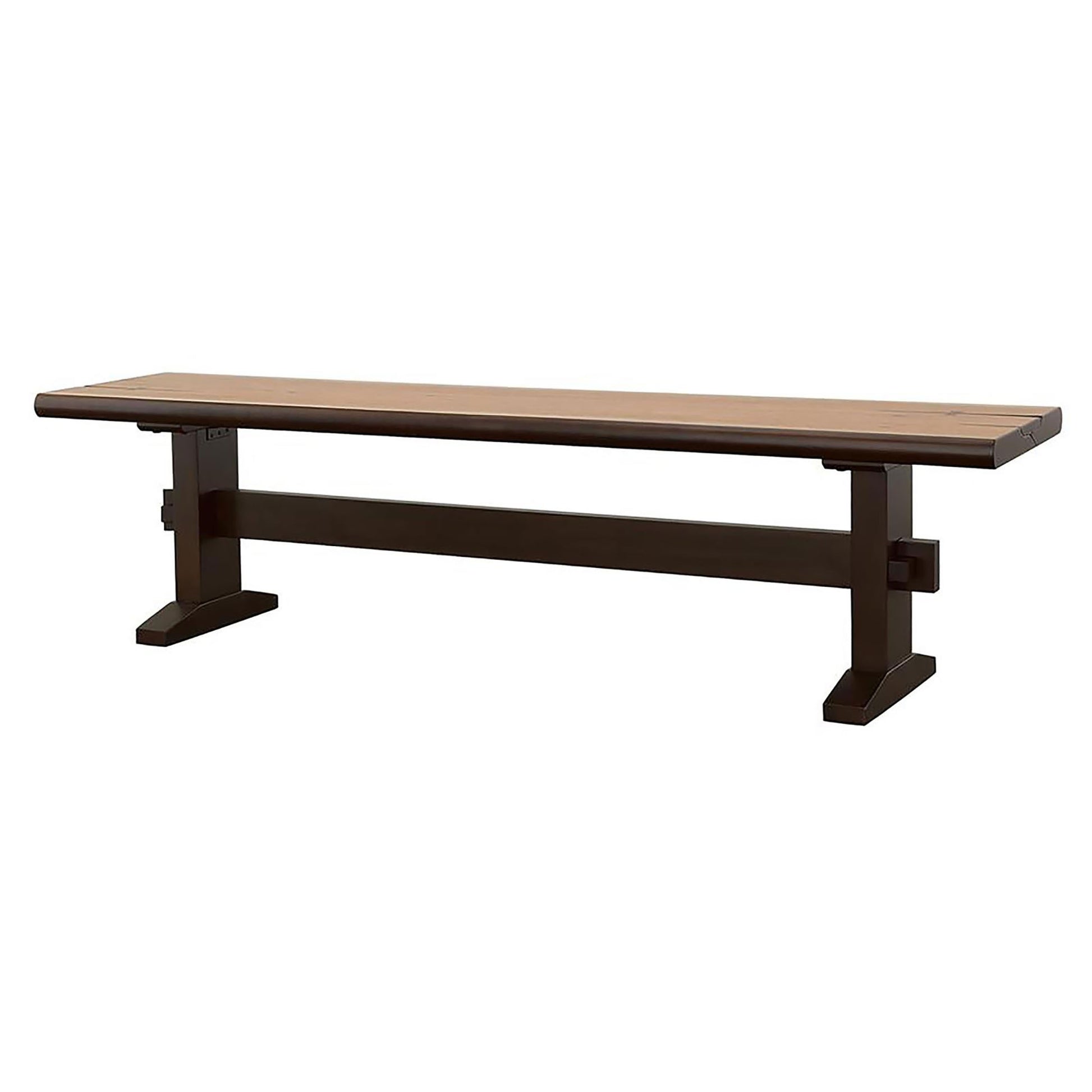 Natural Honey And Smokey Black Live Edge Bench Brown Dining Room Rectangular Contemporary,Modern Mahogany Wood