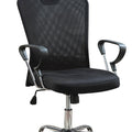Black And Chrome Height Adjustable Office Chair With Casters Black Office Contemporary,Modern Office Chairs Foam Head Support Upholstered