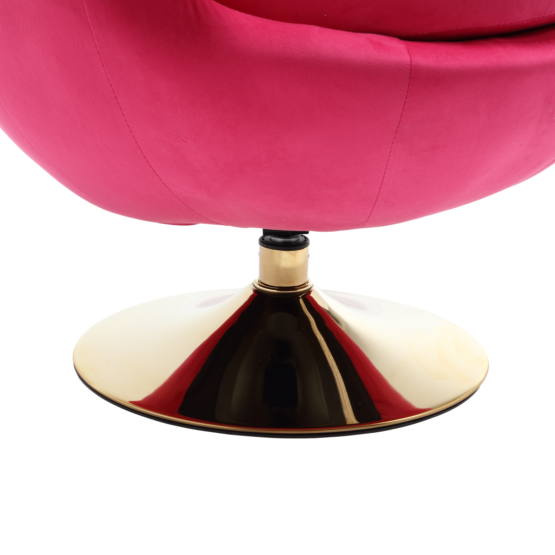 360 Degree Swivel Cuddle Barrel Accent Chairs, Round Armchairs With Wide Upholstered, Fluffy Fabric Chair For Living Room, Bedroom, Office, Waiting Rooms Rose Red Velvet