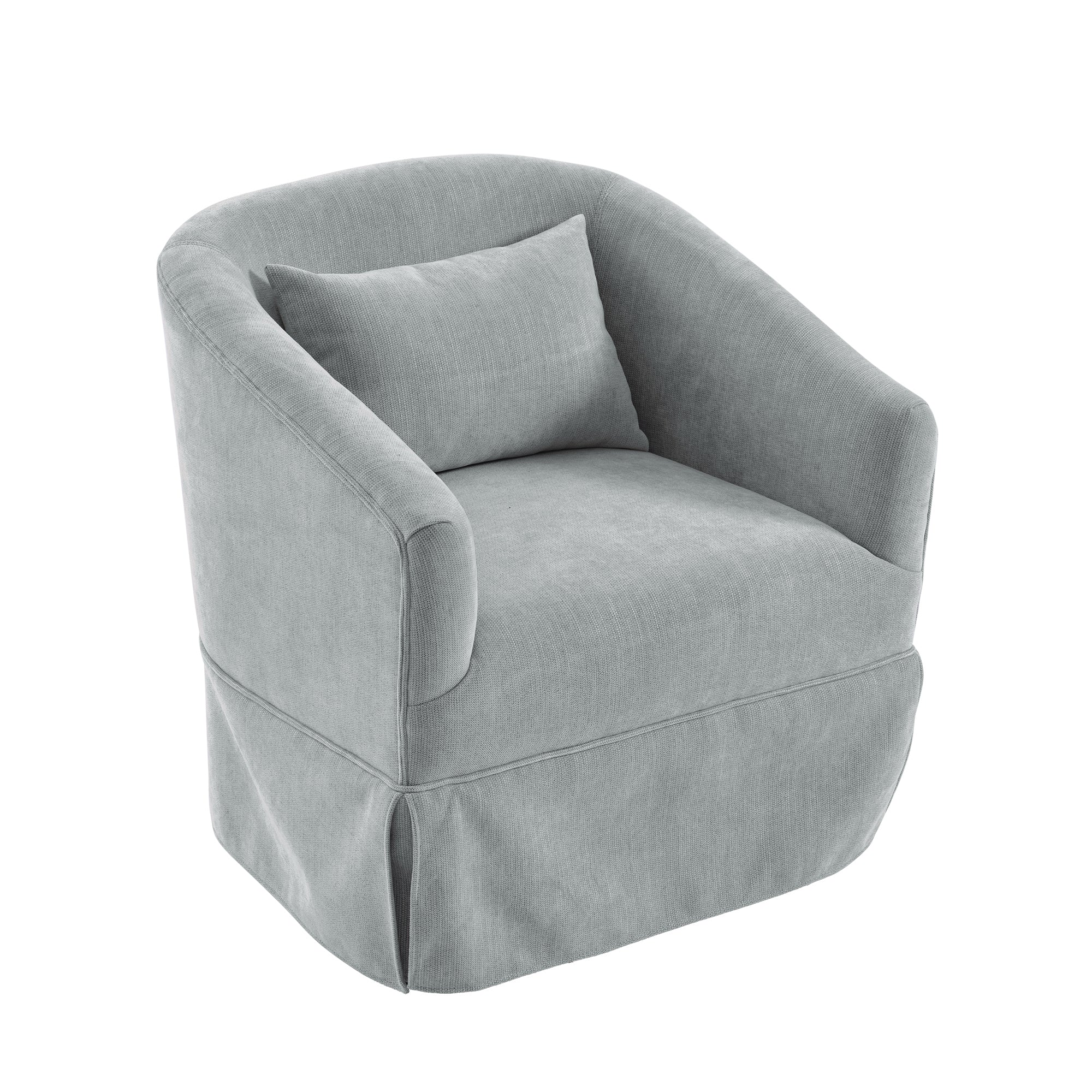 360 degree Swivel Accent Armchair Linen Blend Orange mint green-upholstered