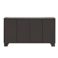 Wood Traditional Style Sideboard With Adjustable Shelves And Gold Handles For Kitchen, Dining Room And Living Room Taupe Taupe Mdf