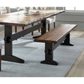 Natural Honey And Smokey Black Live Edge Bench Brown Dining Room Rectangular Contemporary,Modern Mahogany Wood