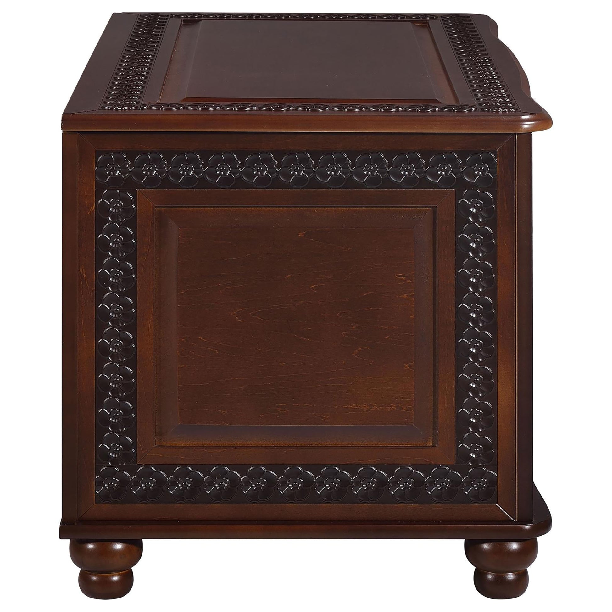 Deep Flip Open Storage Cedar Chest Brown Primary Living Space Traditional Rubberwood Wood