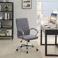 Grey And Chrome Adjustable Desk Chair Grey Office Contemporary,Modern Office Chairs Foam Adjustable Height Upholstered