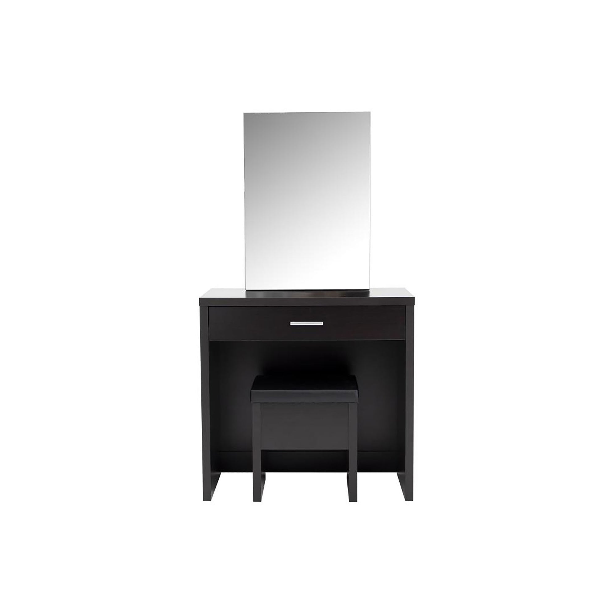 Cappuccino 3 Piece Vanity Set With Sliding Mirror Brown Drawer 1 Drawer Bedroom Contemporary,Modern Wood