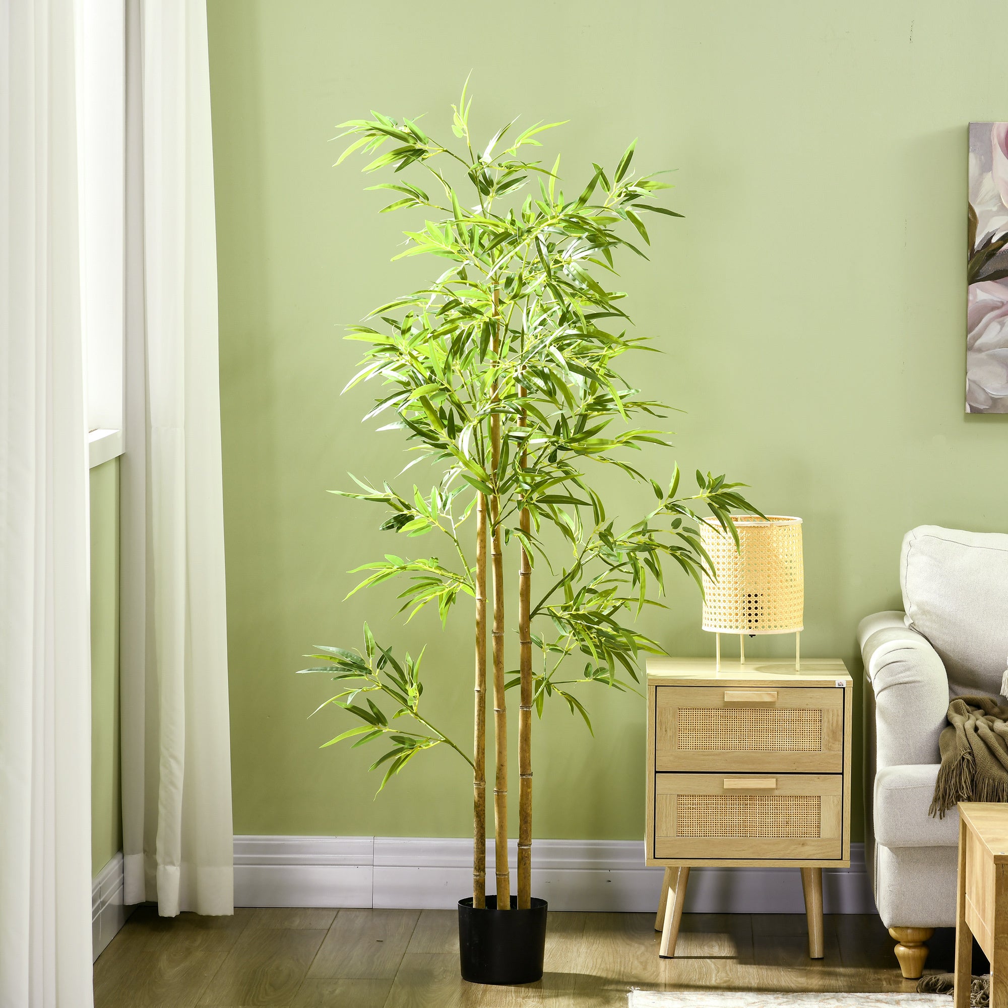 6ft Artificial Bamboo Tree, Faux Decorative Plant