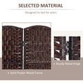 6' Tall Wicker Weave 3 Panel Room Divider Privacy Screen Brown Brown Wood