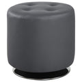 Grey Round Ottoman Grey Primary Living Space Contemporary,Modern Foam Upholstered