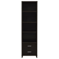 Cappuccino Media Tower With Shelf And Drawer 4 Brown Standard Horizontal Primary Living Space Closed Back Wood Contemporary,Modern Rubberwood Wood