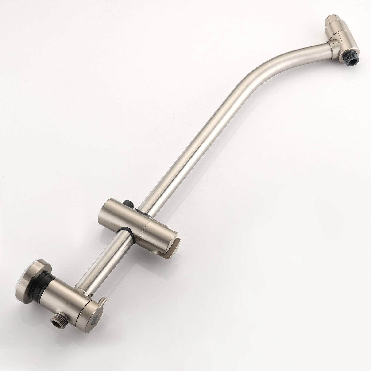 Drill Free Stainless Steel Slide Bar Combo Rain Showerhead 7 Setting Hand, Dual Shower Head Spa System With Tup Spout Rough In Valve Included Brushed Nickel Abs